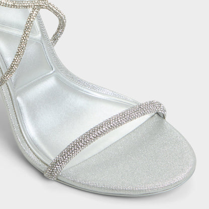 Aldo Caladonia Silver Women's Iridescent metallics - Strappy heeled sandal, Stiletto heel