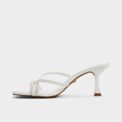 Aldo Calypsa White Women's Heeled mules - Strappy heeled sandal, Block heel