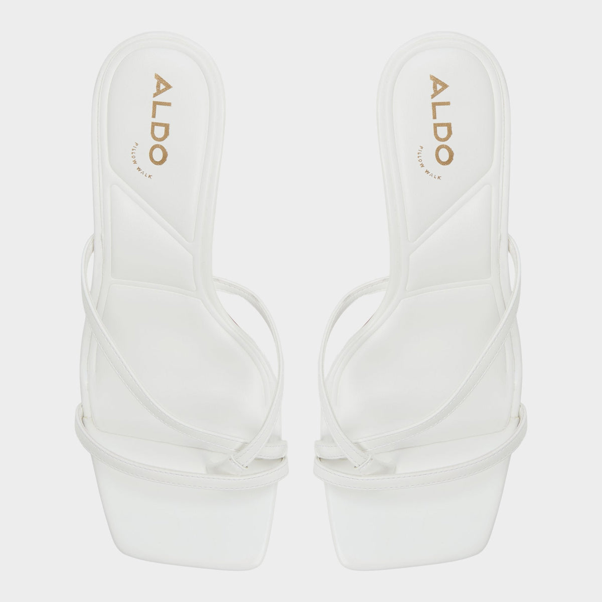 Aldo Calypsa White Women's Heeled mules - Strappy heeled sandal, Block heel
