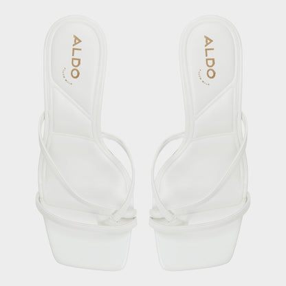 Aldo Calypsa White Women's Heeled mules - Strappy heeled sandal, Block heel