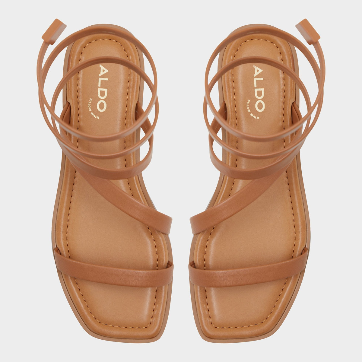 Aldo Spinella in Medium Brown - Strappy flat sandal