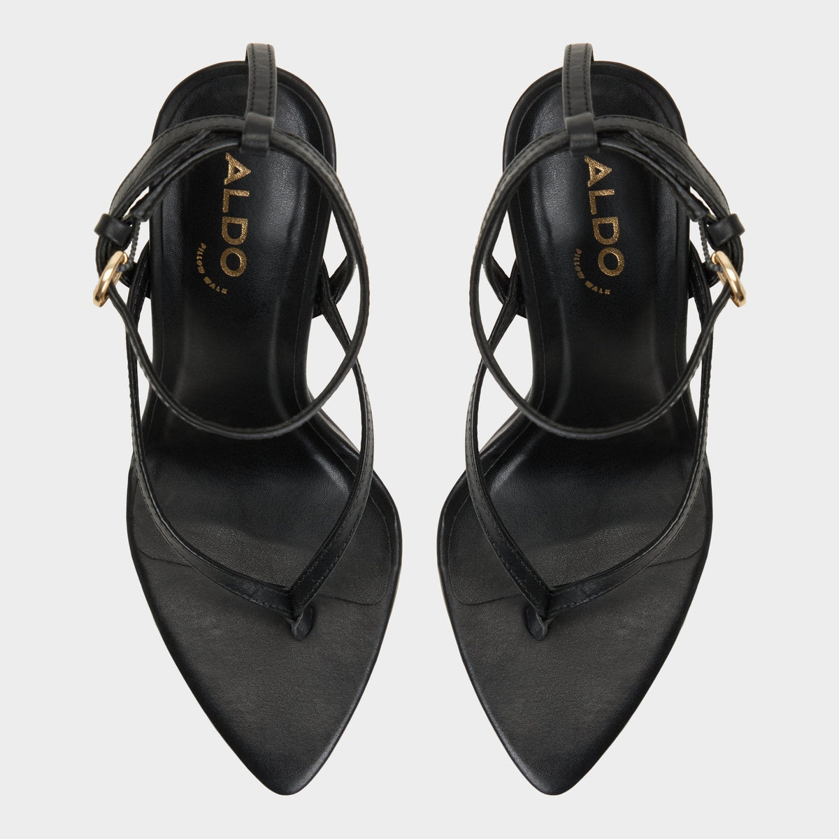 Aldo Abyfindley Black Women's Strappy sandals - Heeled flip flop, Stiletto heel