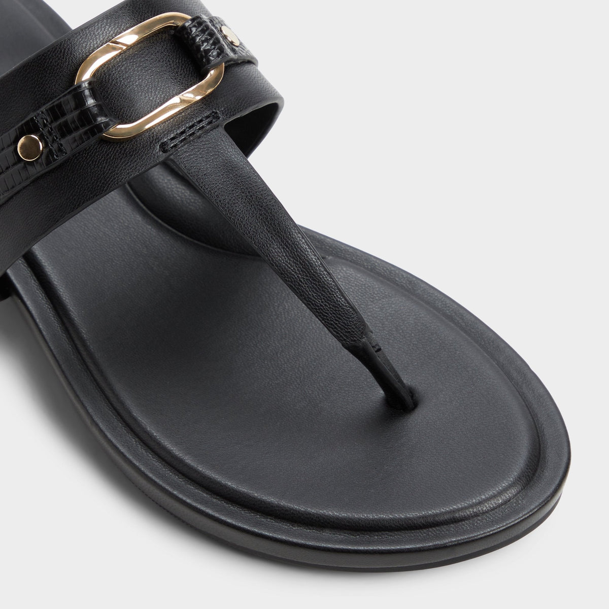 Aldo Taylen Black Women's Footbed sandals - T-strap sandal