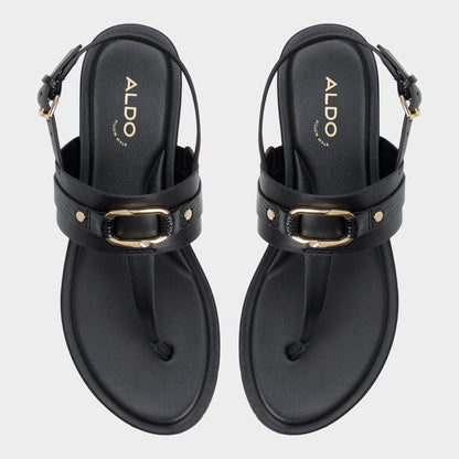Aldo Taylen Black Women's Footbed sandals - T-strap sandal