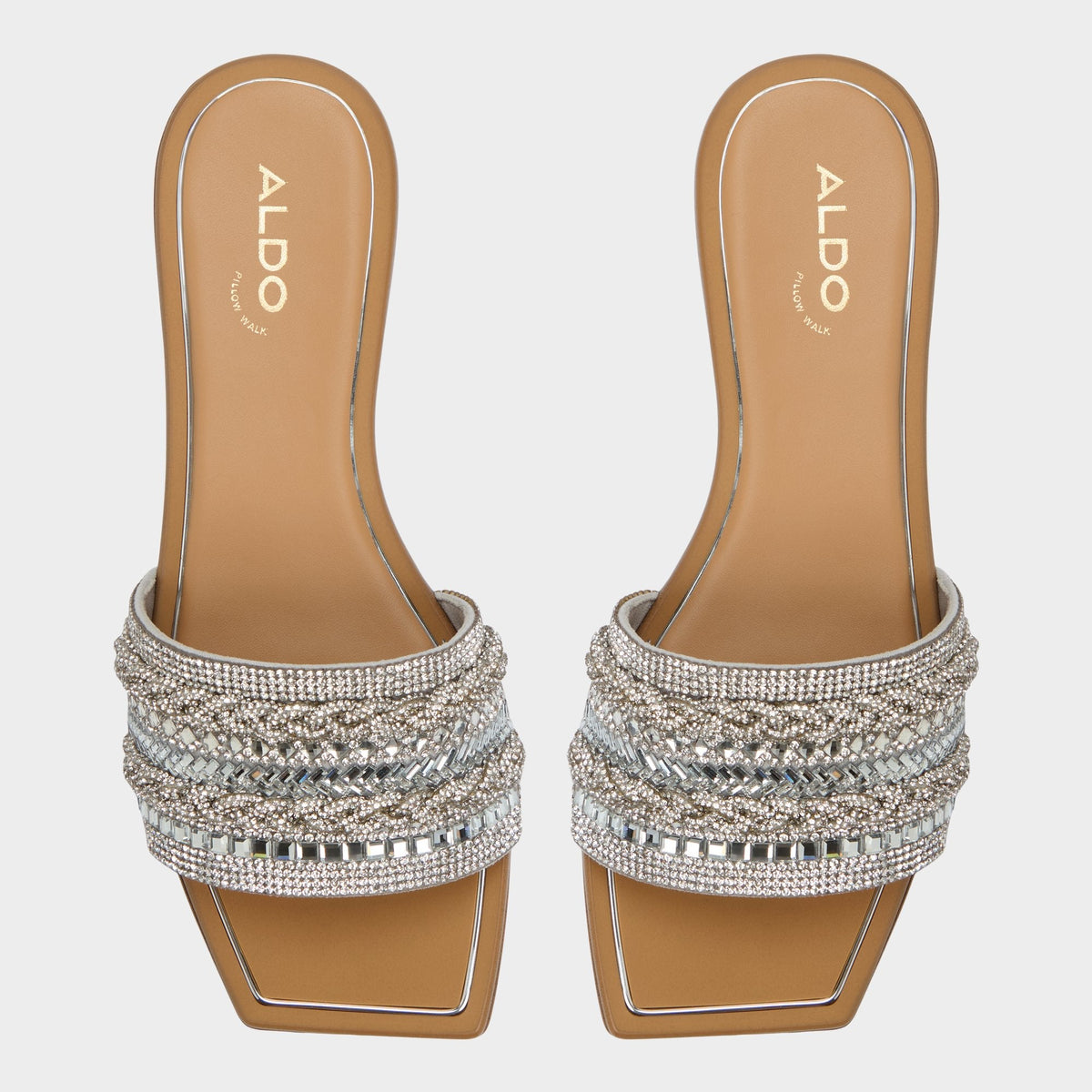 Aldo Navalia Silver Women's Flats - Slide sandal