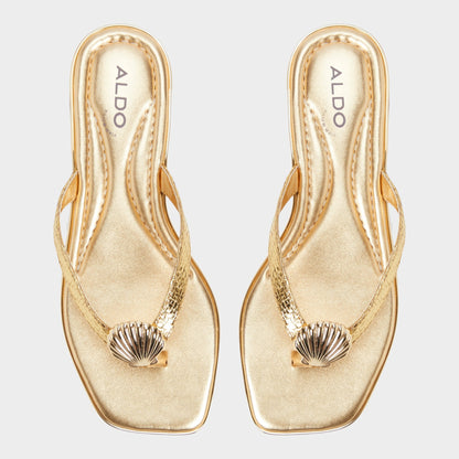 Aldo Conchiglia Gold Women's Flats - Flip flop