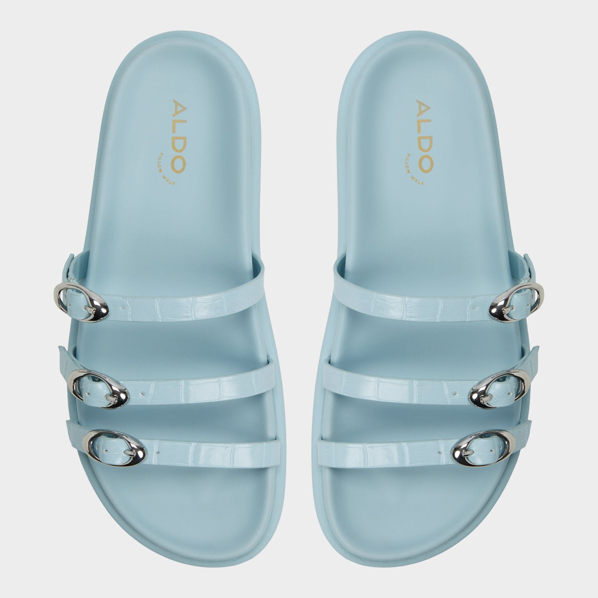 Aldo Zephyra Pastel Blue Women's Footbed sandals - Footbed sandal