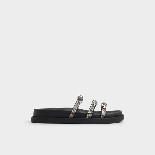 Aldo Zephyra White/Black Women's Footbed sandals - Footbed sandal