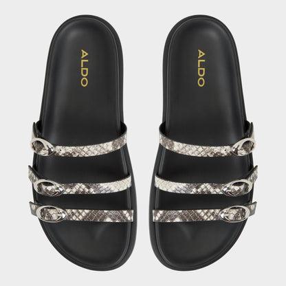 Aldo Zephyra White/Black Women's Footbed sandals - Footbed sandal