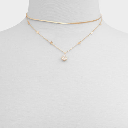 Aldo Teardrop Gold/Clear Multi Women's Necklaces - Necklace
