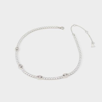 Aldo Elbaeraen in Silver Clear Multi - Choker necklace