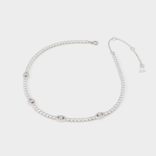Aldo Elbaeraen in Silver Clear Multi - Choker necklace