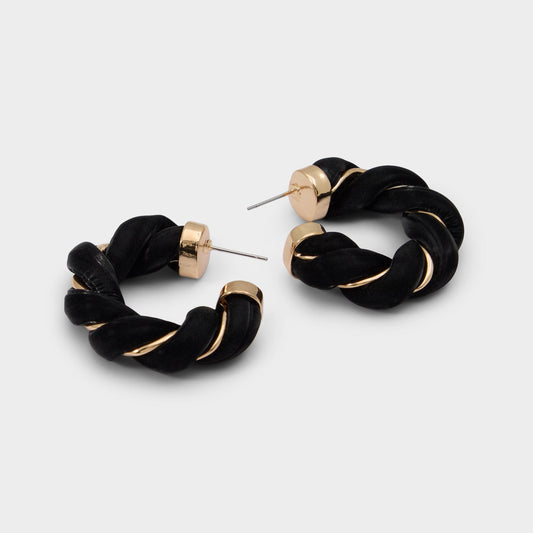 Aldo Twists in Black Gold Multi - Hoop earrings