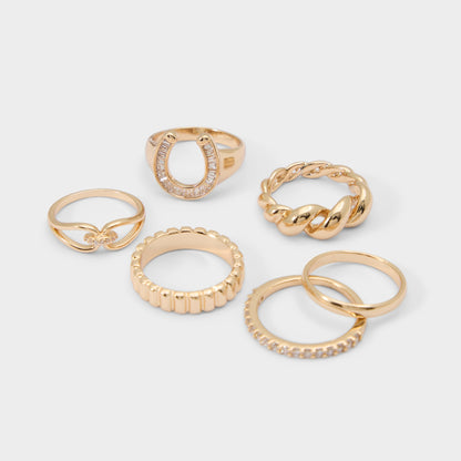 Aldo Luckyrings in Gold Clear Multi - Multi finger rings