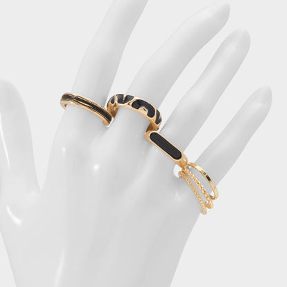 Aldo Wildora in Black Gold Multi - Stackable rings