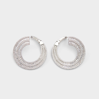 Aldo Caldy Silver/Clear Multi Women's Earrings - Hoop earrings
