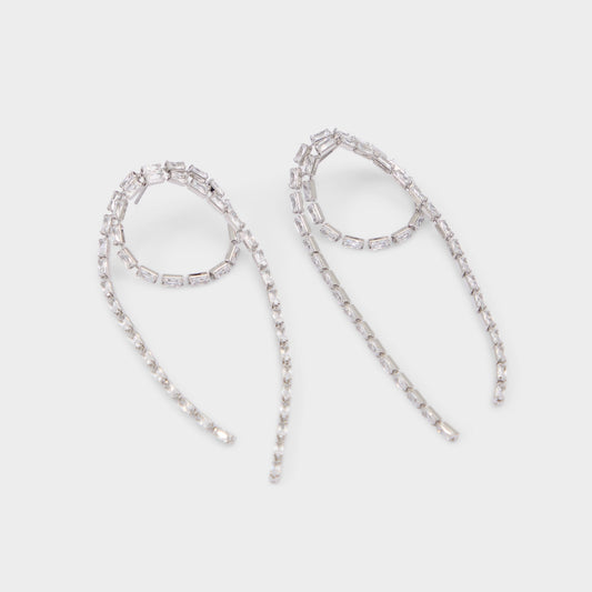 Aldo Wude in Silver Clear Multi - Chandelier earrings