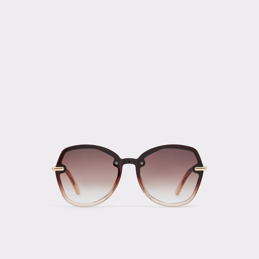 Aldo Cortegaca Brown Women's Round - Square sunglasses