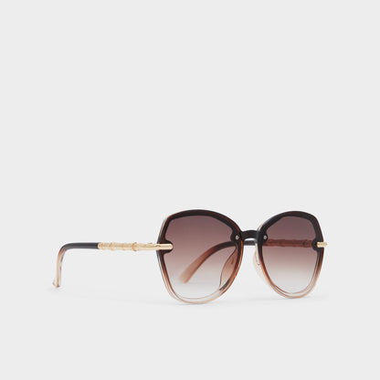 Aldo Cortegaca Brown Women's Round - Square sunglasses