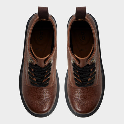 Aldo Doublezero in Dark Brown - Combat boot, Lug sole