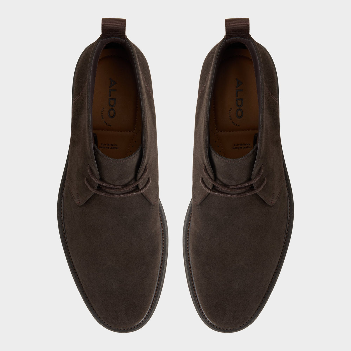 Aldo Jefrey Dark Brown Leather Suede Men's Chukka boots - Chukka boot