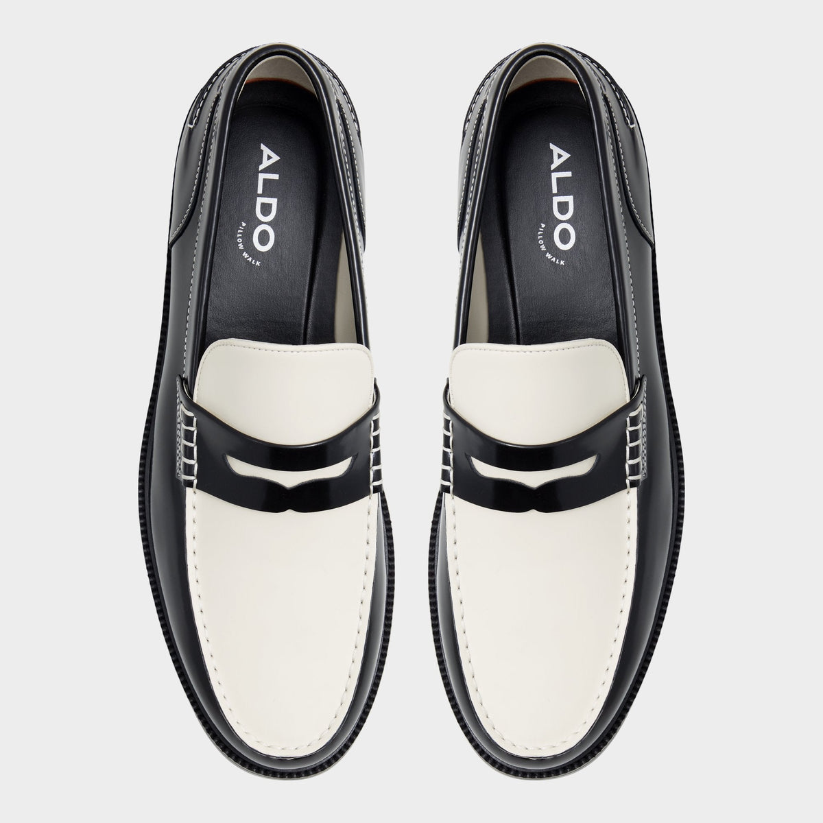Aldo Kieran Black/White Men's Dress Shoes - Loafer
