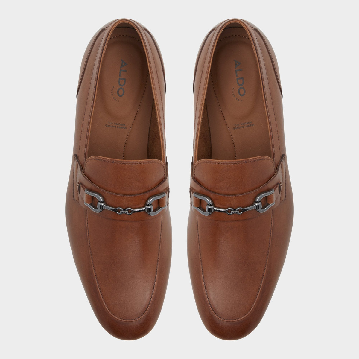 Aldo Marinho Cognac Leather Smooth Men's Dress Shoes - Loafer