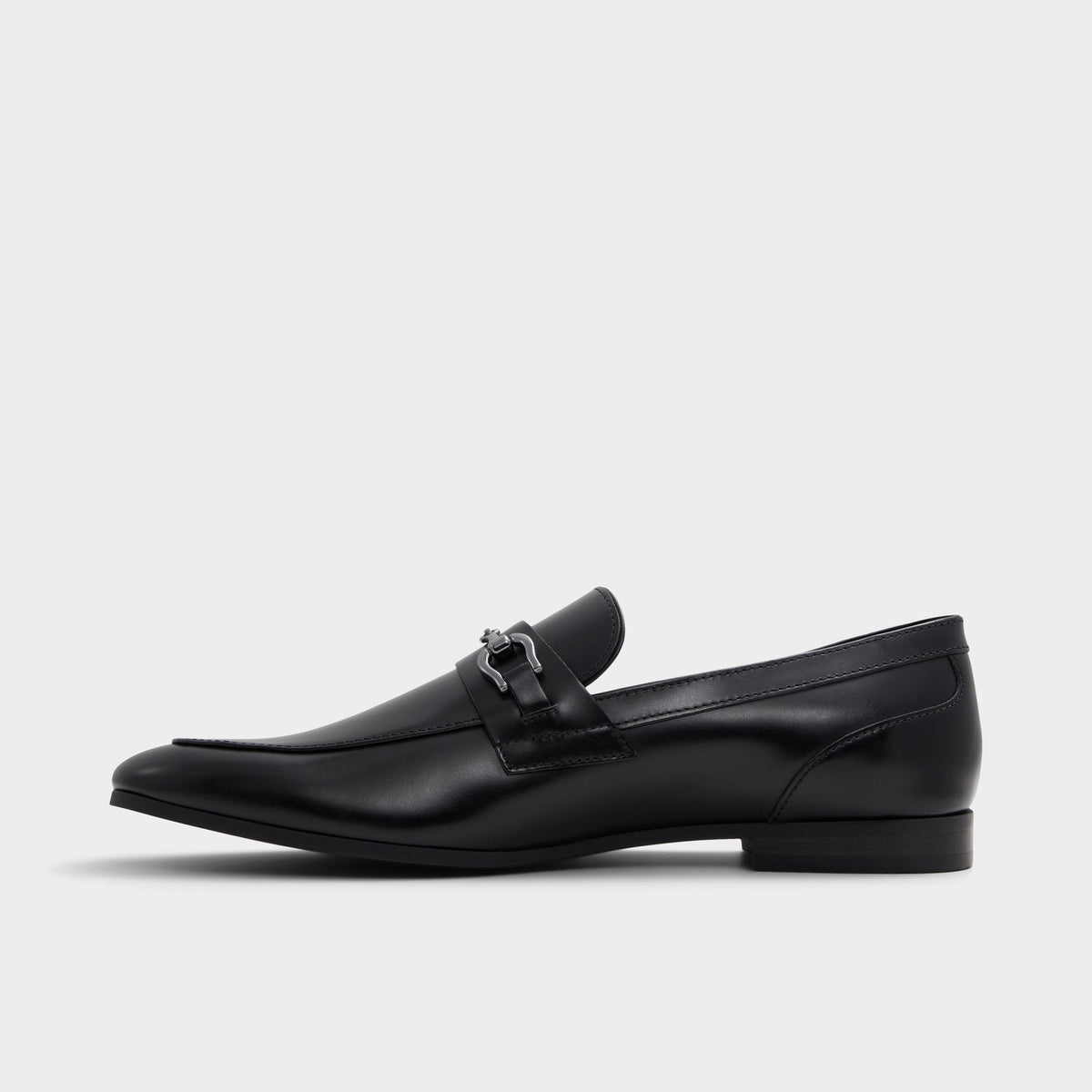 Aldo Marinho Open Black Leather Smooth Men's Dress Shoes - Loafer