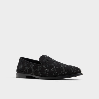 Aldo Casino Other Black Synthetic Textured Men's Dress Shoes - Loafer