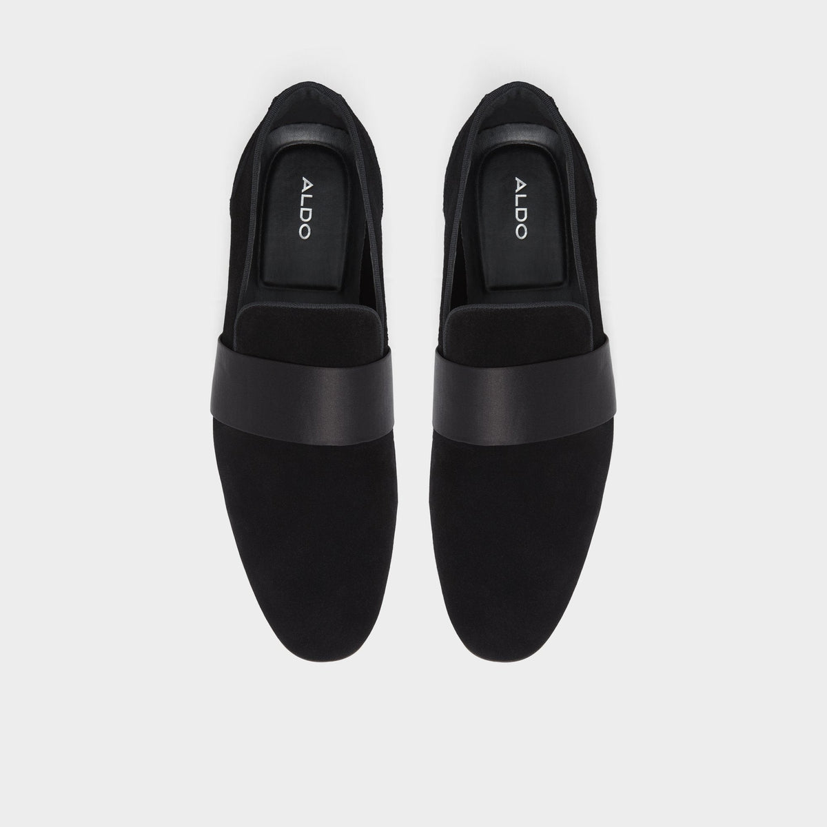 Aldo Asaria Open Black Leather Suede Men's Loafers & Slip-Ons - Loafer