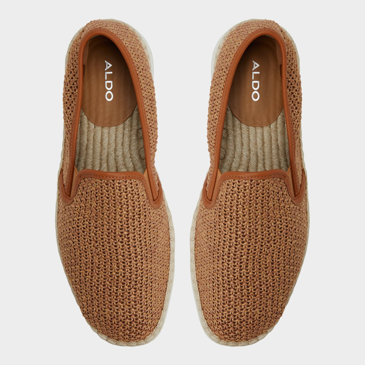 Aldo Johnney Cognac Textile Raffia Men's Espadrilles - Espadrille