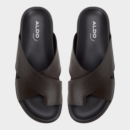 Aldo Darley Dark Brown Men's Sandals & Slides - Strappy flat sandal
