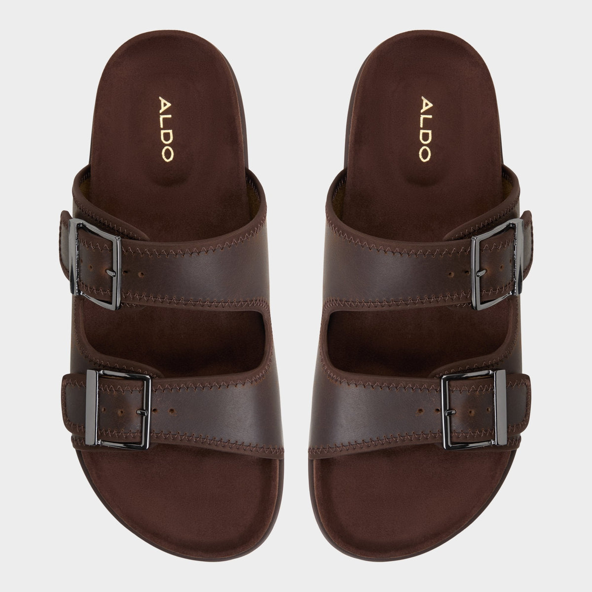 Aldo Sunnyside Dark Brown Men's Slides - Slide sandal