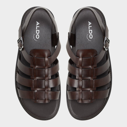 Aldo Warley Dark Brown Men's Sandals & Slides - Strappy flat sandal