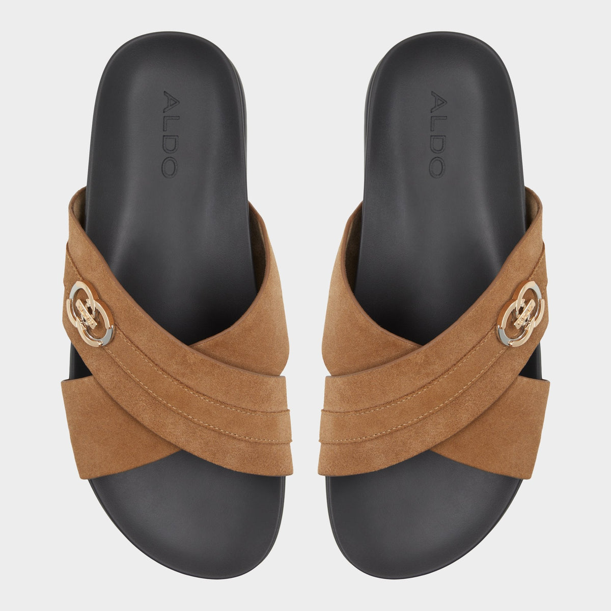 Aldo Delmar Open Brown Men's Slides - Slide sandal