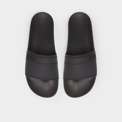 Aldo Dinmore Black Synthetic Rubber Men's Slides - Slide sandal