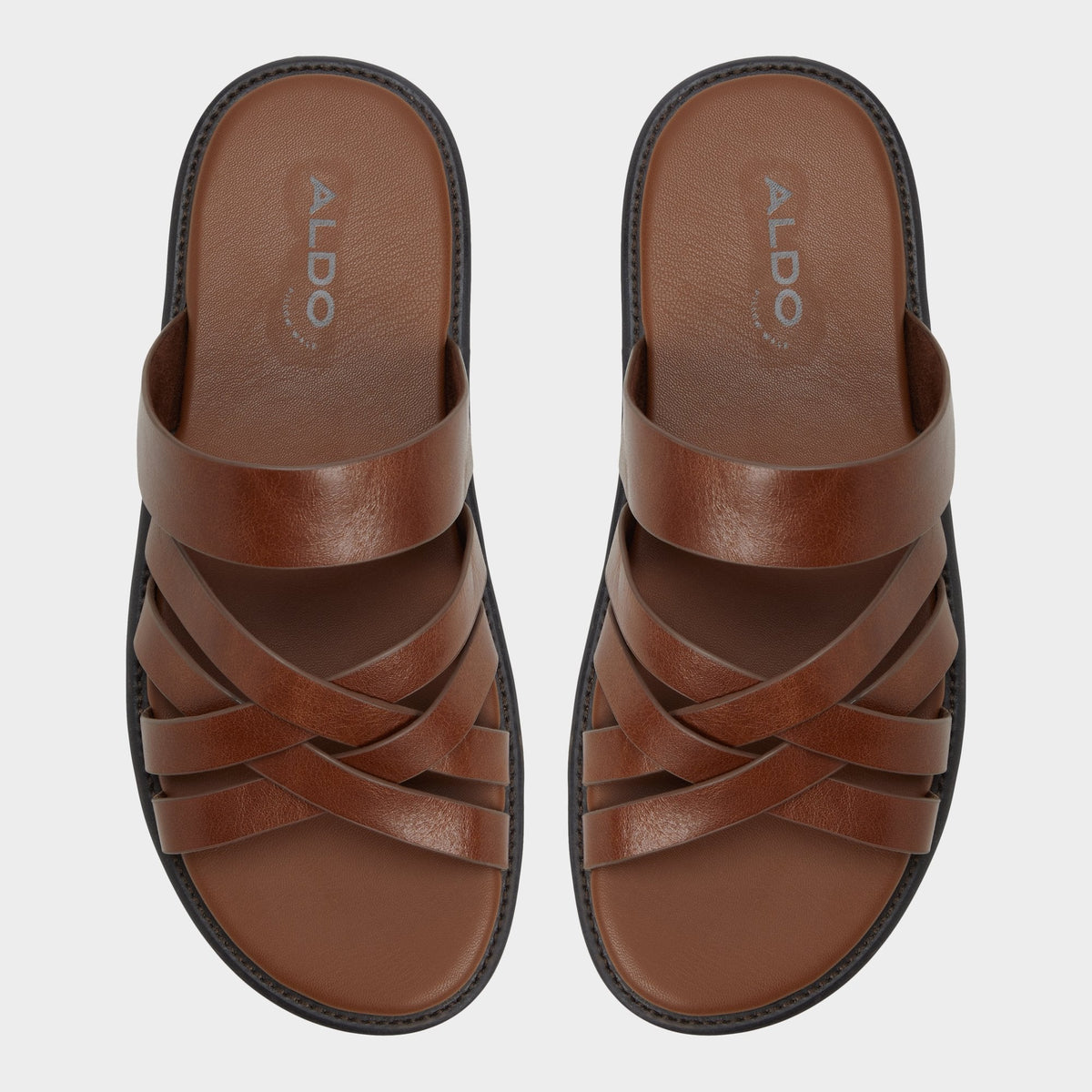Aldo Haniff Cognac Men's Sandals & Slides - Strappy flat sandal