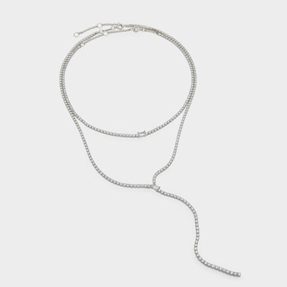 Aldo Alata Silver/Clear Multi Women's Cubic Zirconia - Necklace