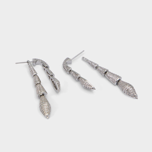 Aldo Serrpente in Silver Clear Multi - Statement earrings