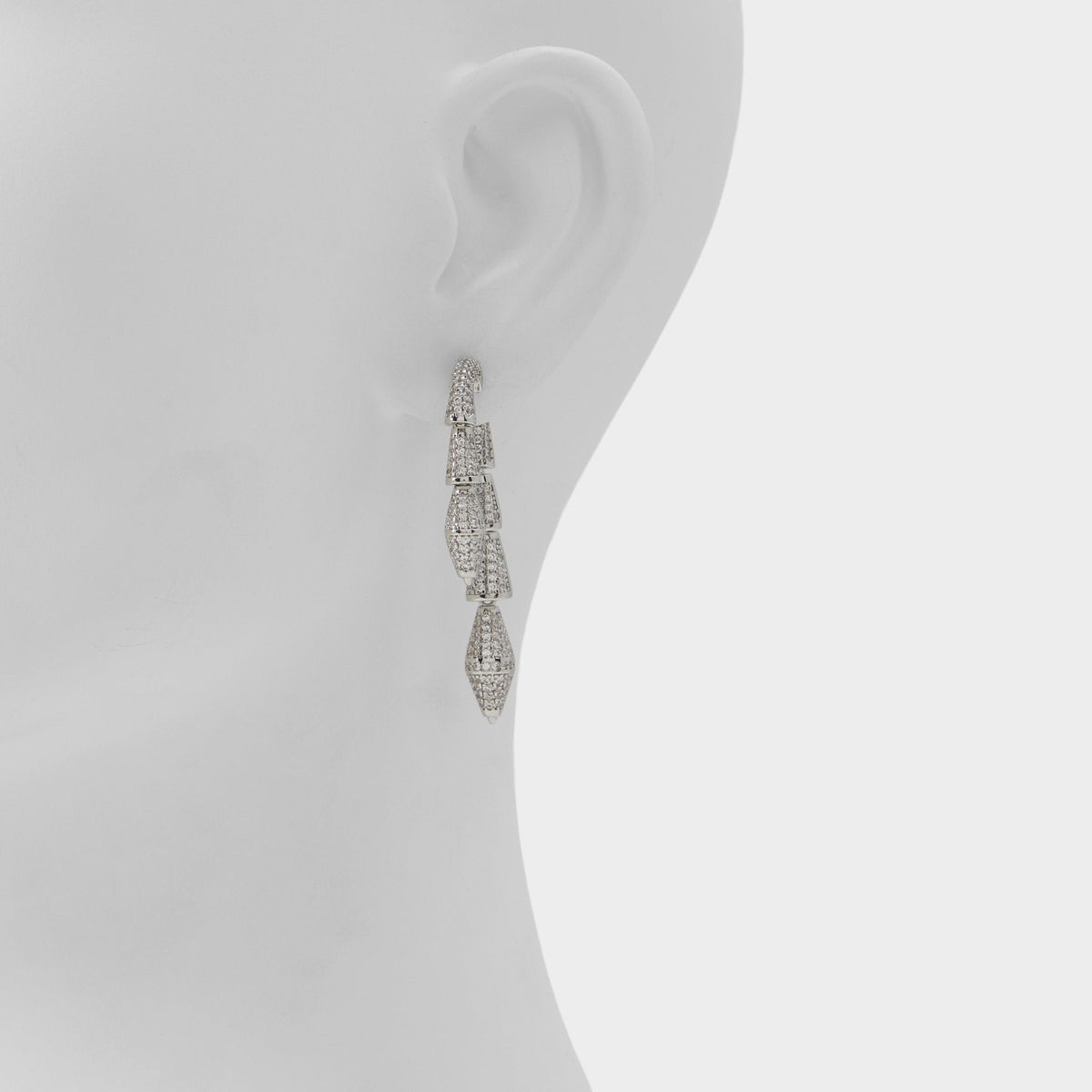 Aldo Serrpente in Silver Clear Multi - Statement earrings