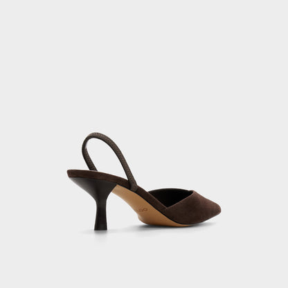 Aldo Re in Olivia Dark Brown - Sling back high heel, Stiletto heel