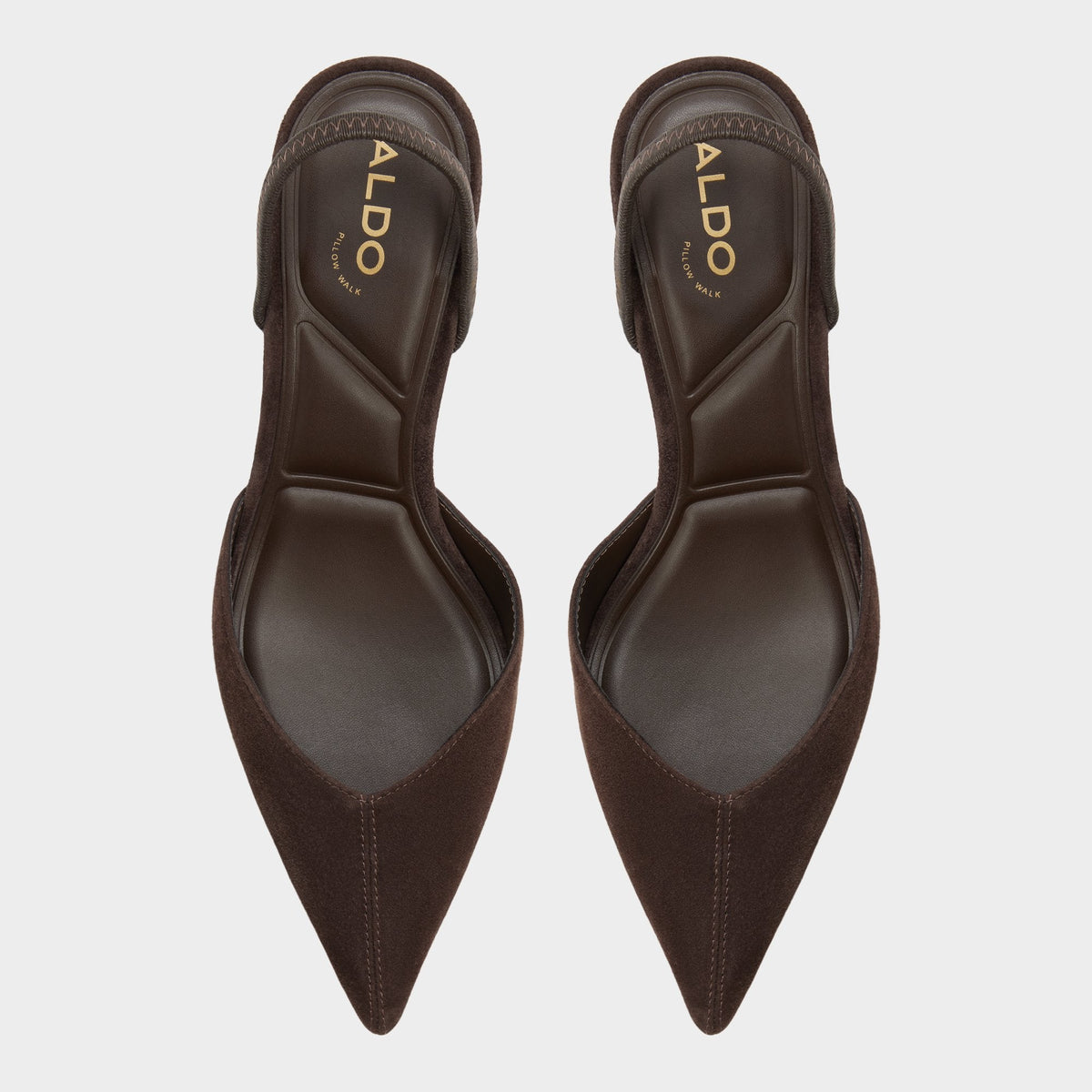 Aldo Re in Olivia Dark Brown - Sling back high heel, Stiletto heel