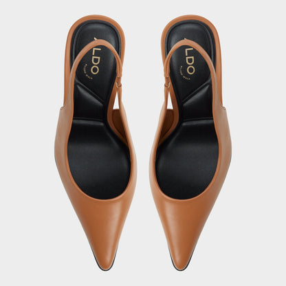 Aldo Re in Samantha Light Brown - Sling back high heel, Stiletto heel