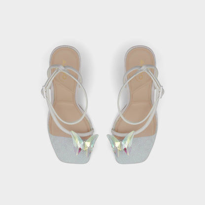 Aldo Pepela in White - Strappy heeled sandal, Block heel