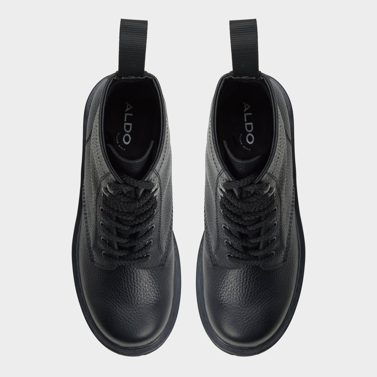 Aldo Doublezero in Other Black - Combat boot, Lug sole