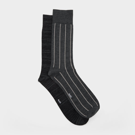 Aldo Nightstripe in Dark Grey - Crew socks