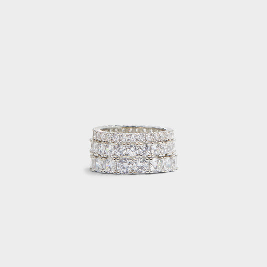 Aldo Uniawen Silver/Clear Multi Women's Rings - Stackable rings