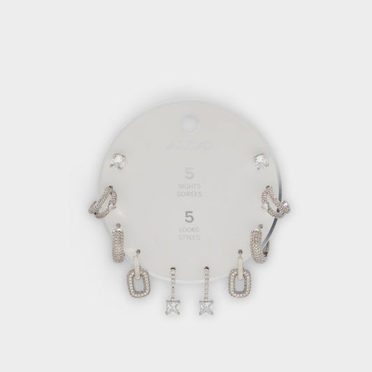 Aldo Fivelookss Silver/Clear Multi Women's Earrings - Earring set